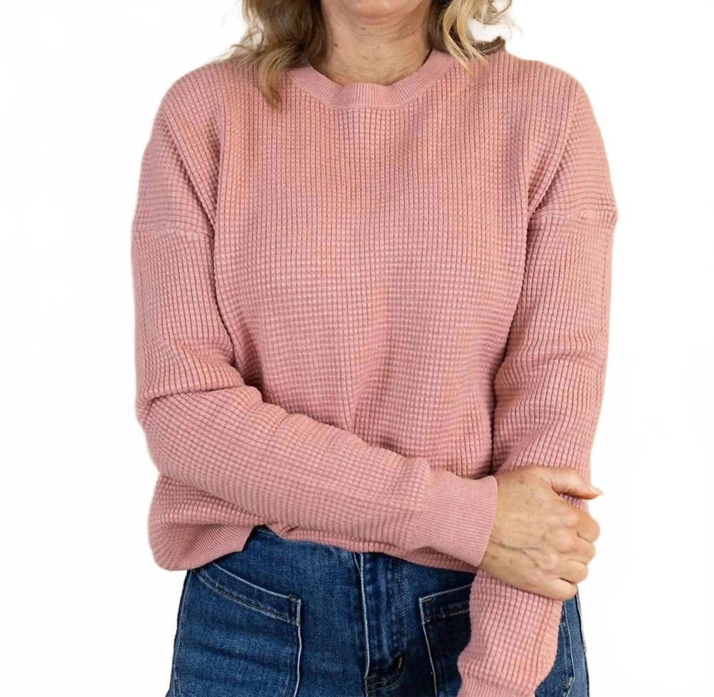 NEW TEA N ROSE kodi textured sweater in cranberry